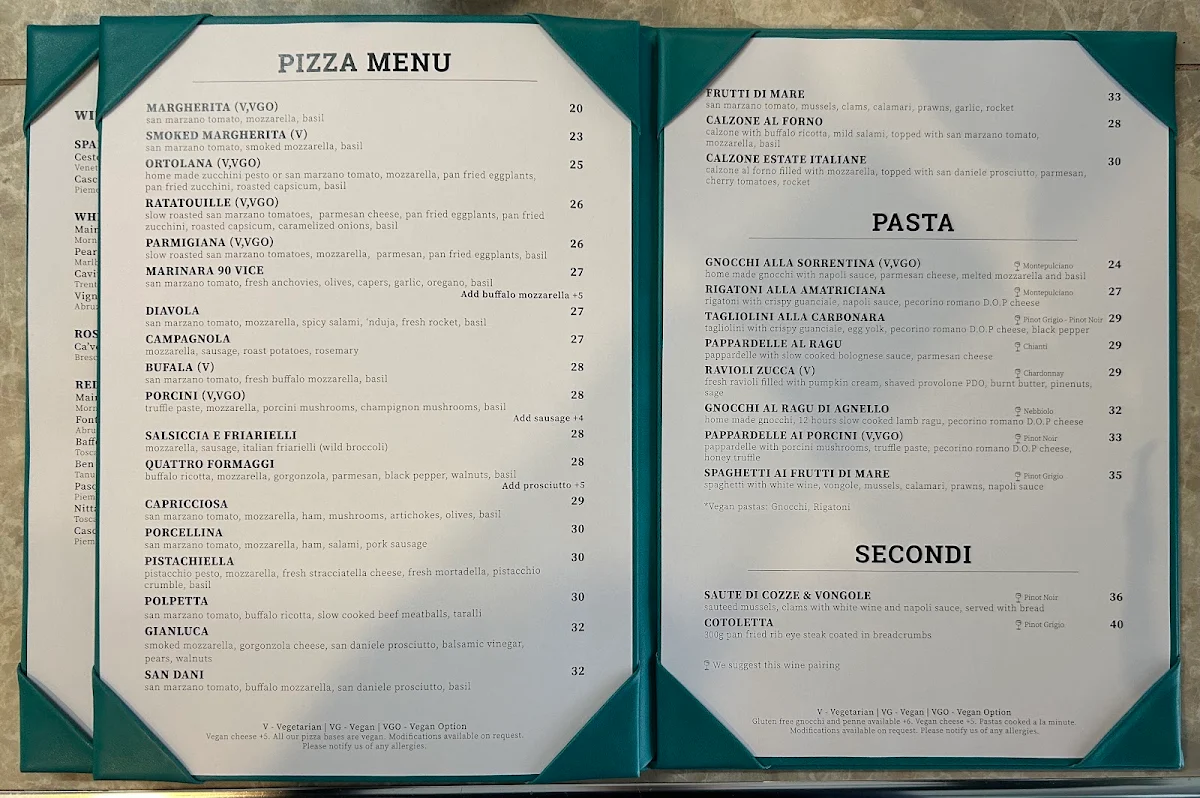 Menu, Classe 90 Vice (Ascot Vale)