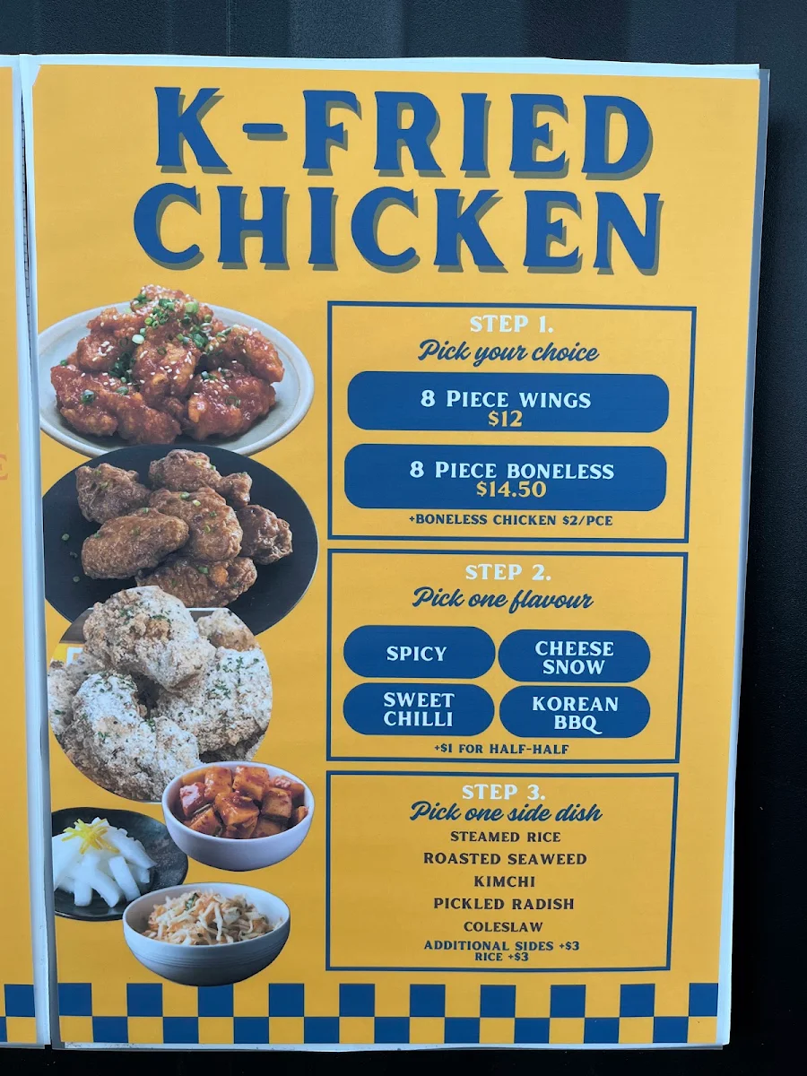 Menu, Wingman Street (K-Chicken & Asian Street Food)