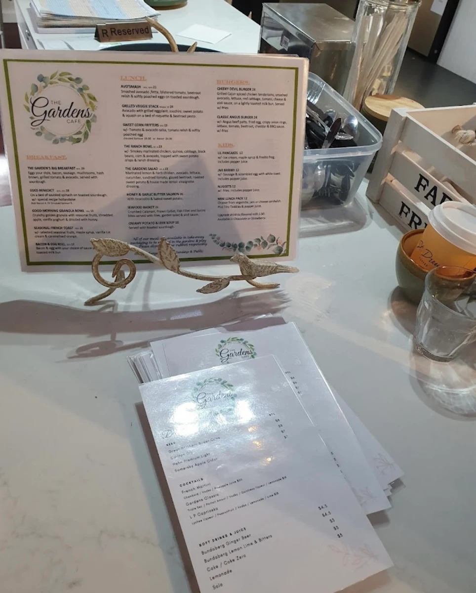 Menu, The Garden's Cafe Mount Annan