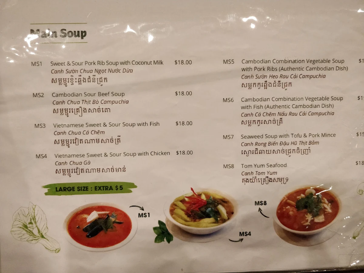 Menu, Lemongrass Restaurant