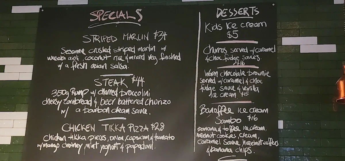 Menu, Frankies At Forde