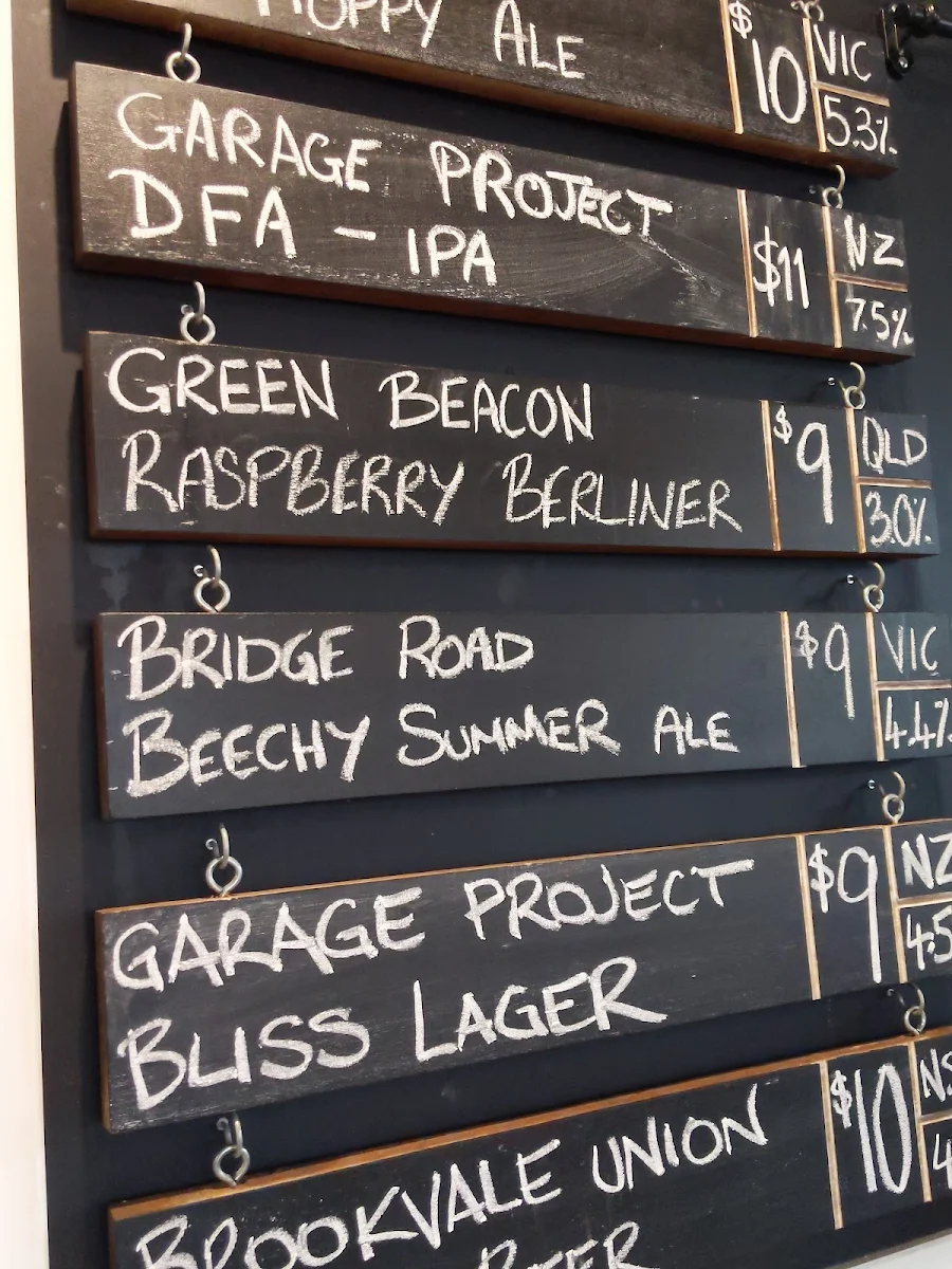 Menu, Oxford Tap House