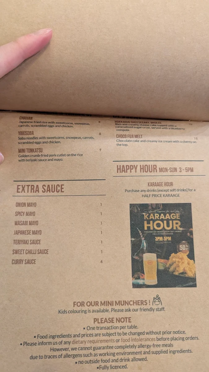 Menu, Yatai