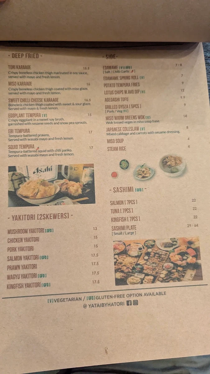 Menu, Yatai