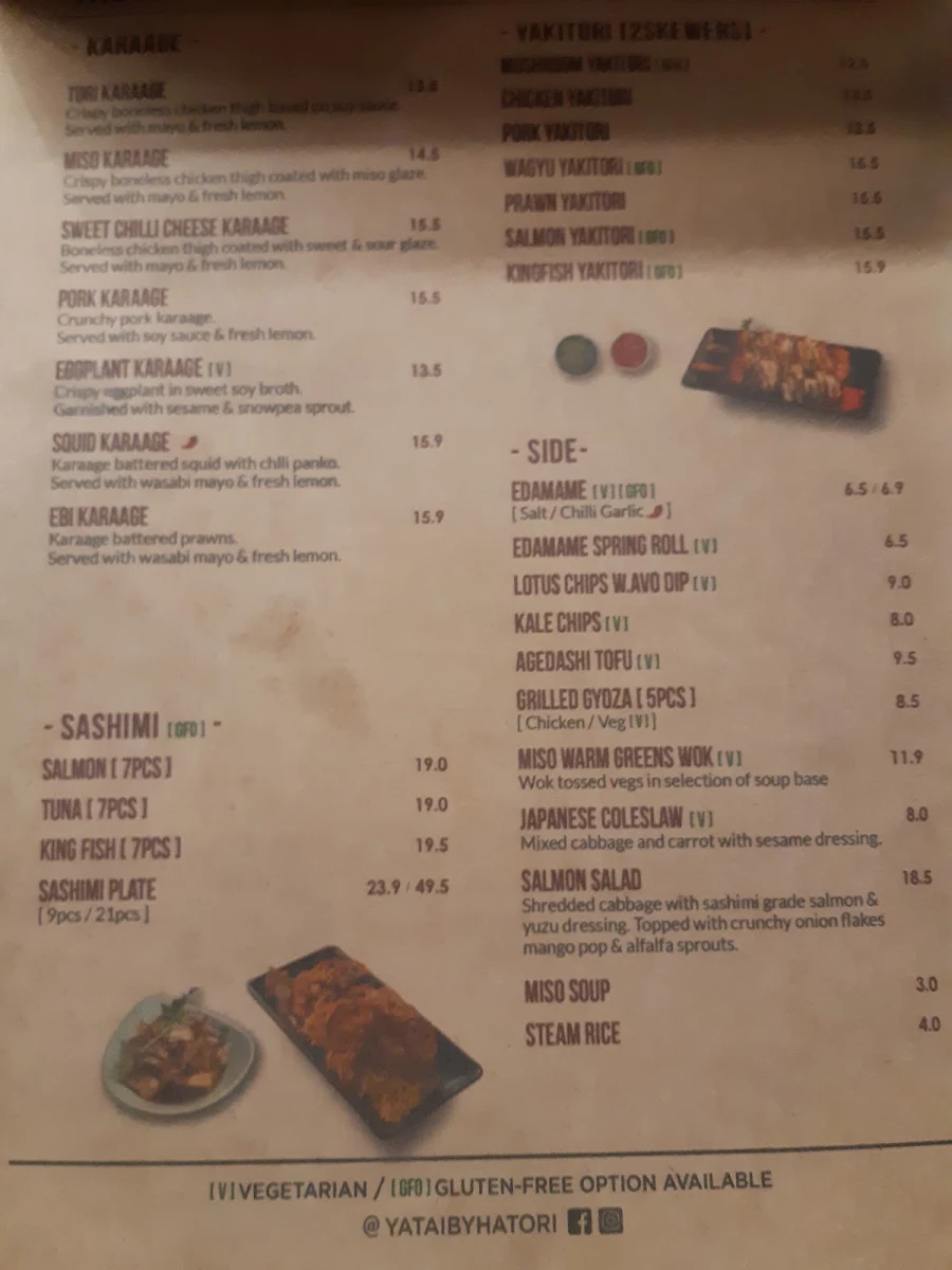 Menu, Yatai