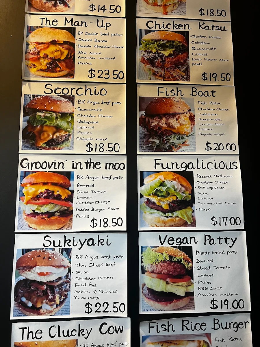 Menu, Paddy's Patties