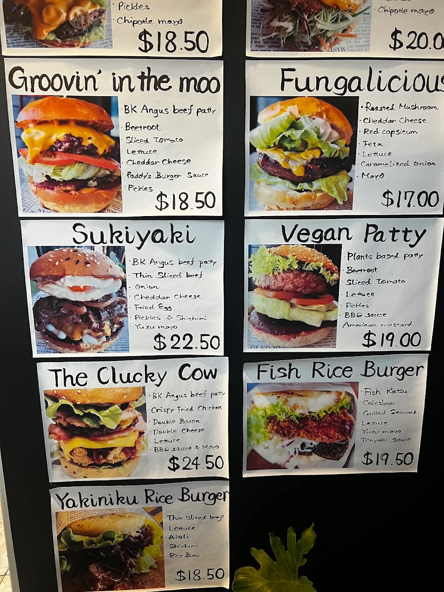 Menu, Paddy's Patties