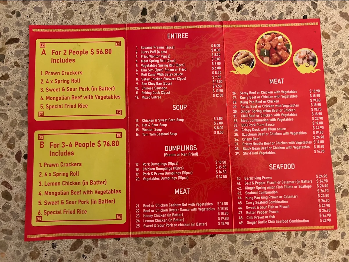 Menu, Dragon Village Robe