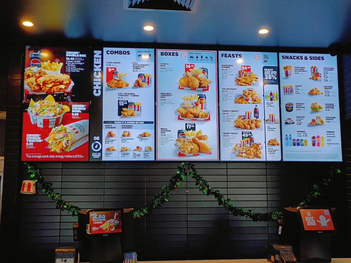 Menu, KFC Cannington