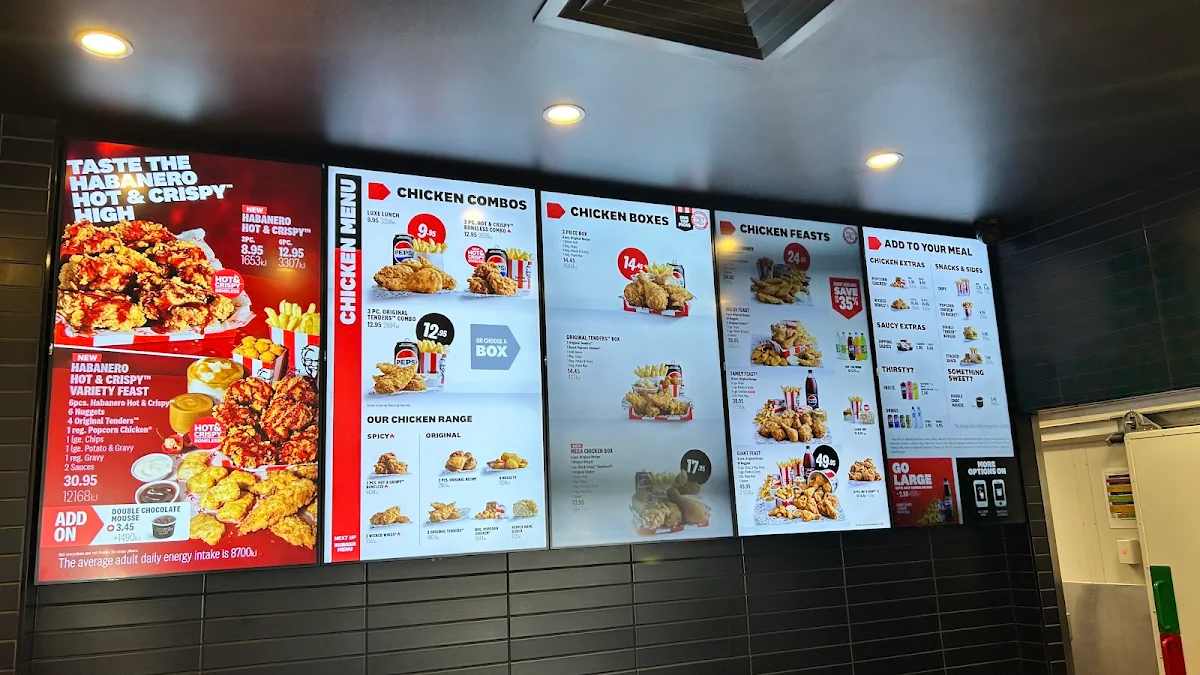 Menu, KFC Cannington