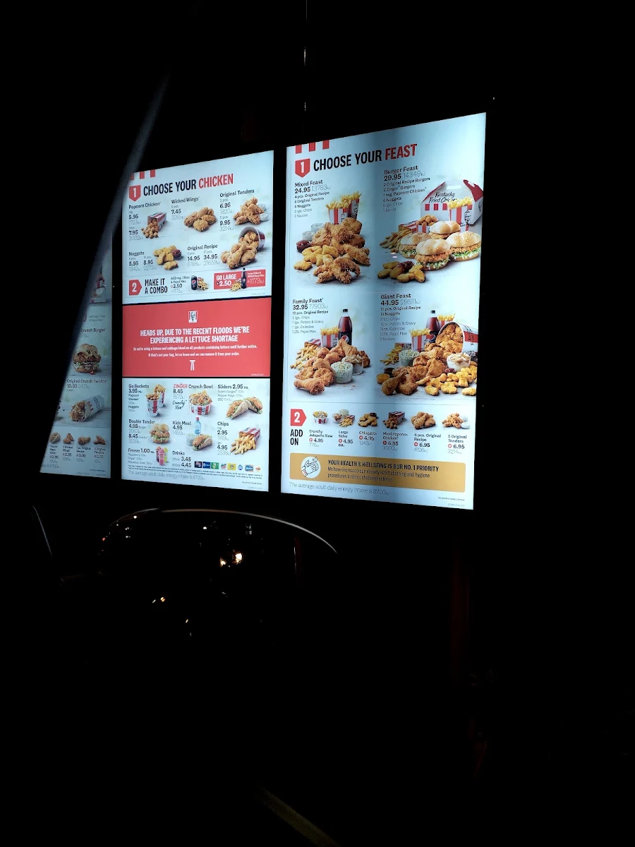 Menu, KFC Cannington