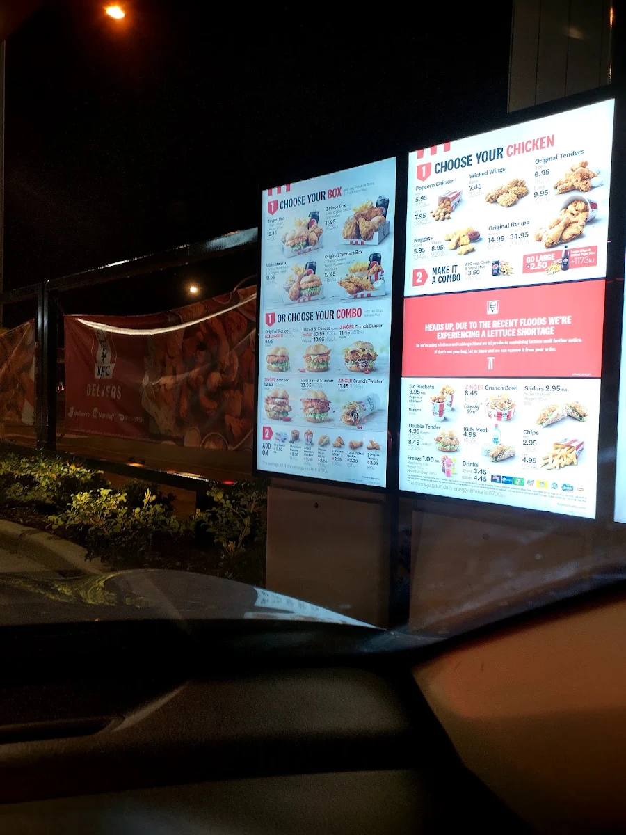 Menu, KFC Cannington