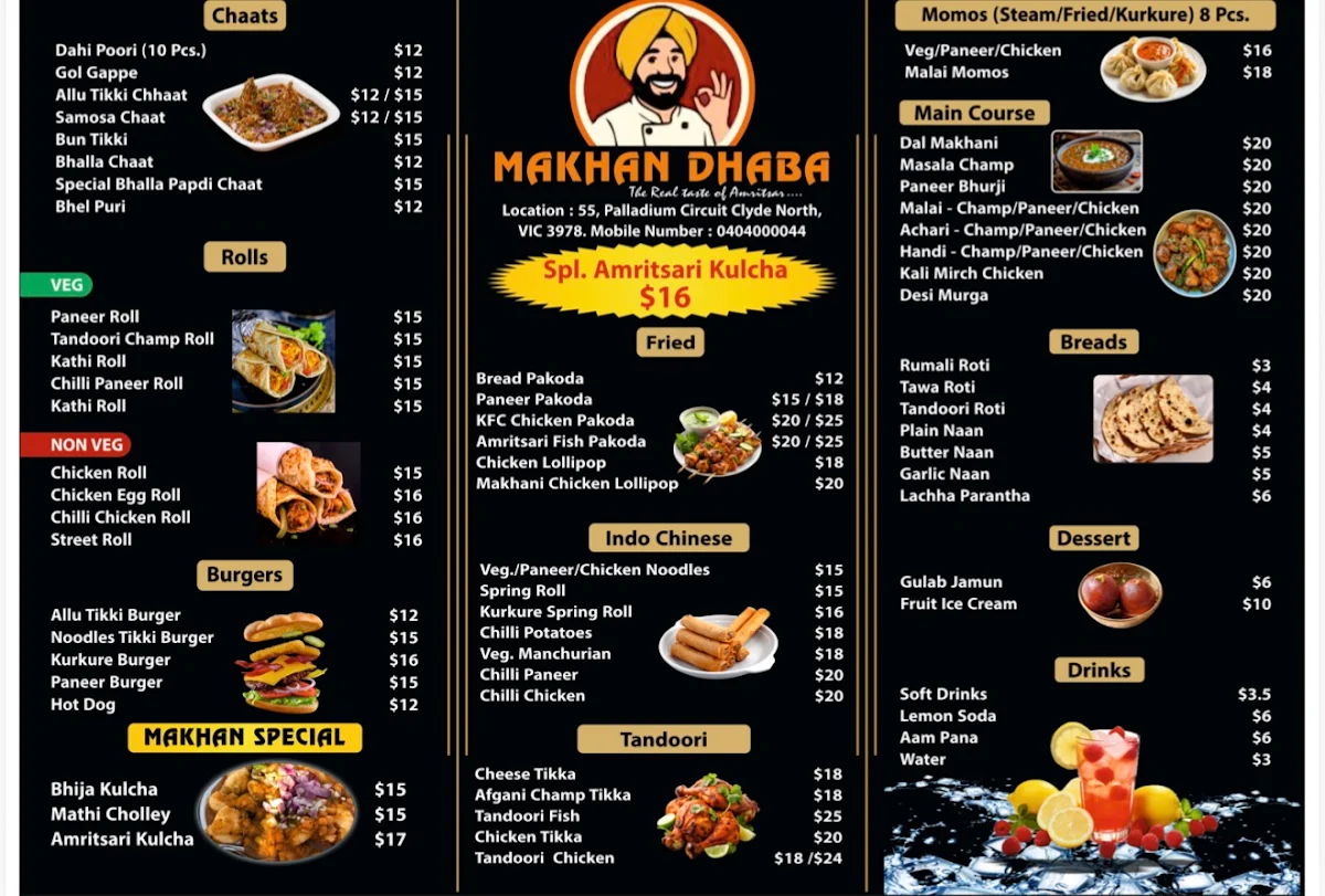 Menu, MAKHAN DHABA