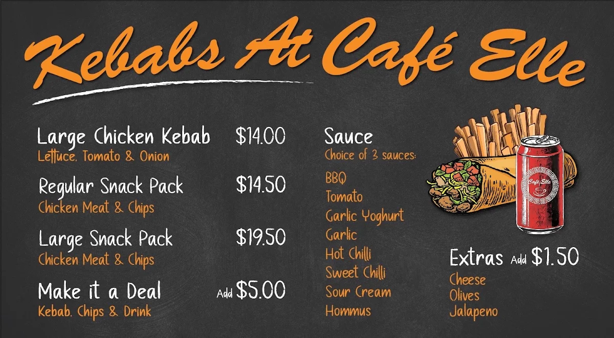 Menu, CAFE ELLE