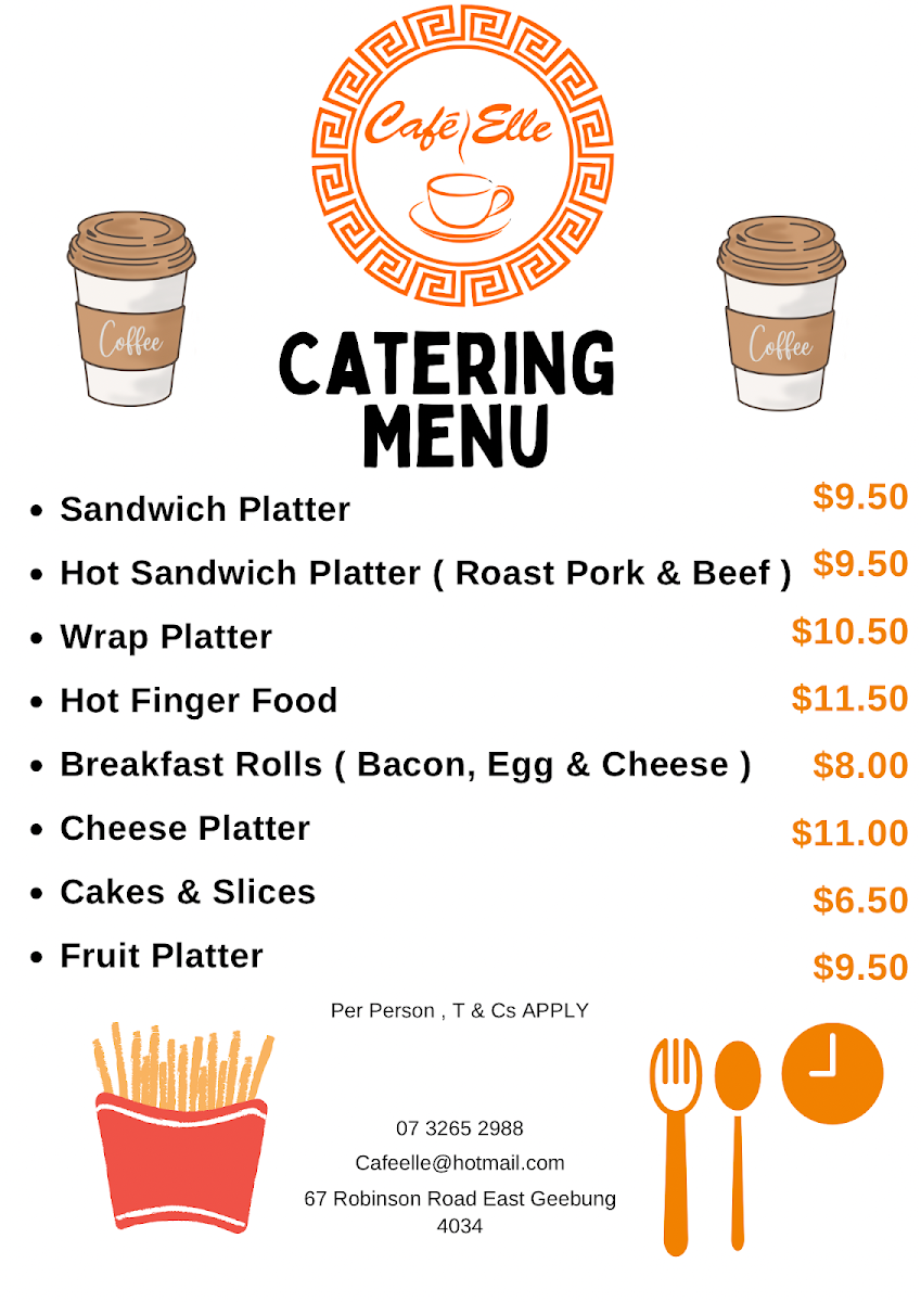 Menu, CAFE ELLE