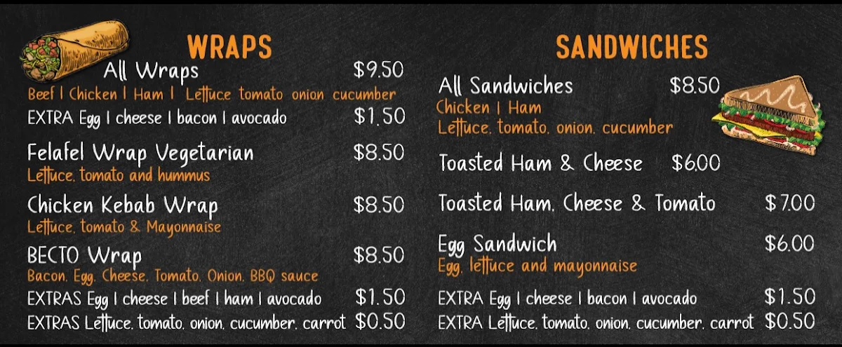 Menu, CAFE ELLE