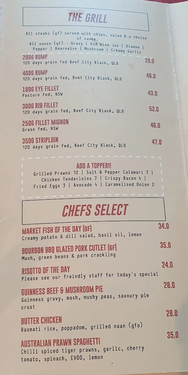 Menu, The Ox
