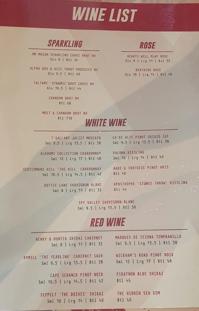 Menu, The Ox