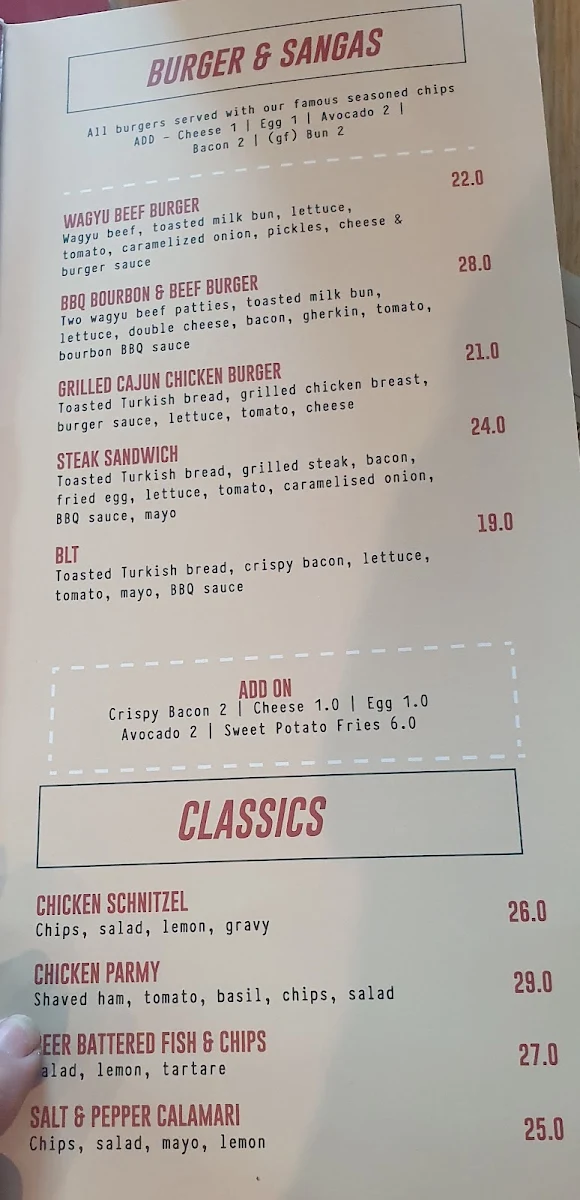 Menu, The Ox