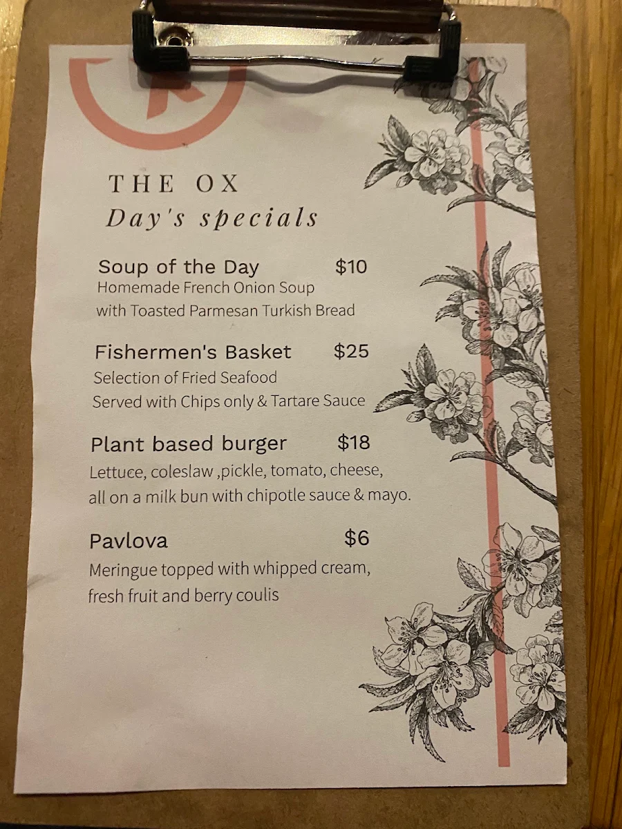 Menu, The Ox