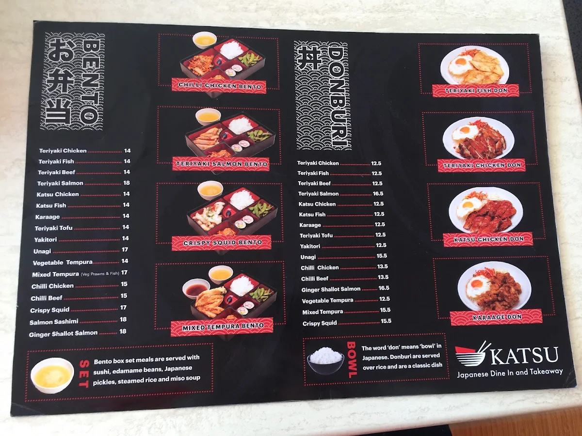 Menu, Katsu Japanese Midland