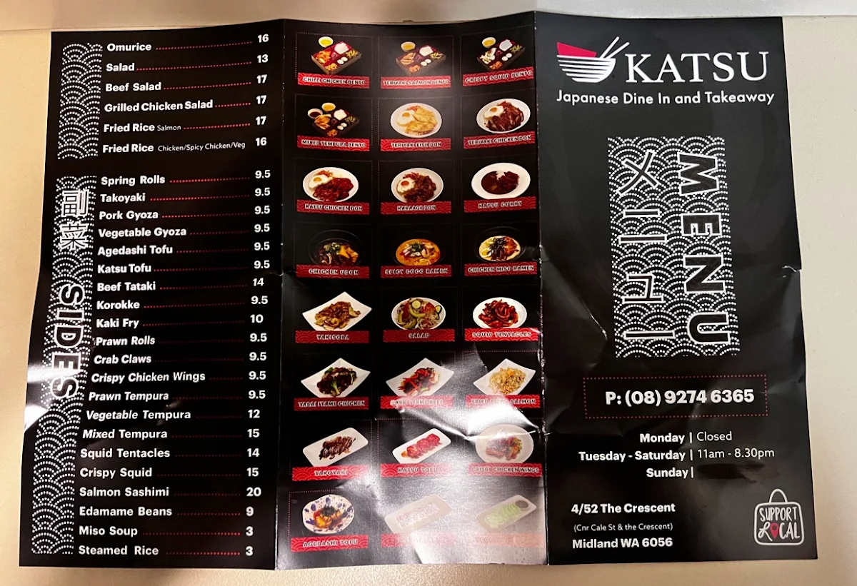 Menu, Katsu Japanese Midland