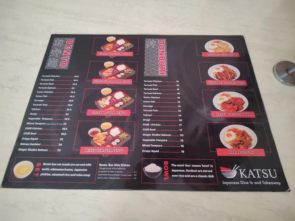 Menu, Katsu Japanese Midland