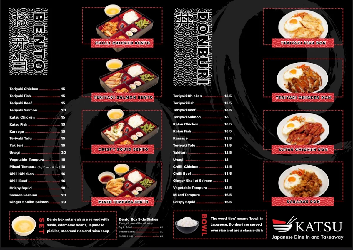 Menu, Katsu Japanese Midland