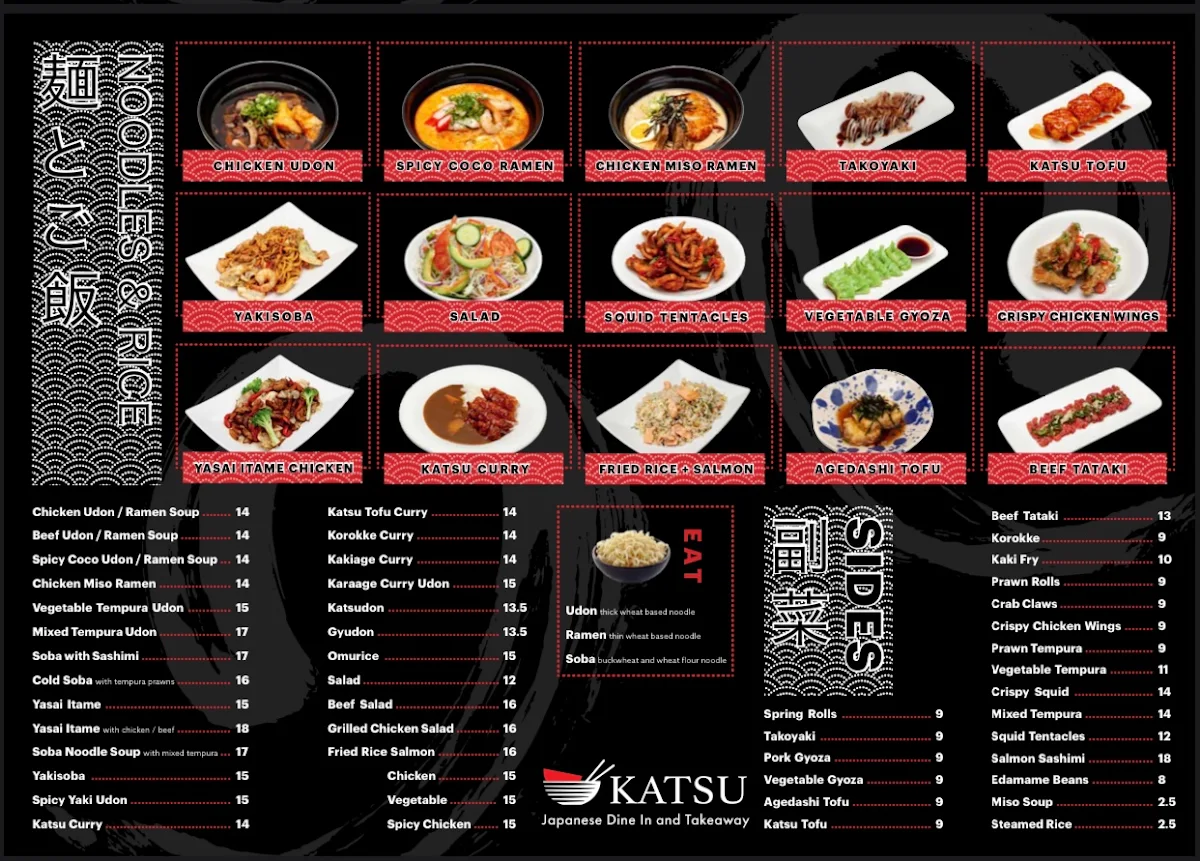 Menu, Katsu Japanese Midland