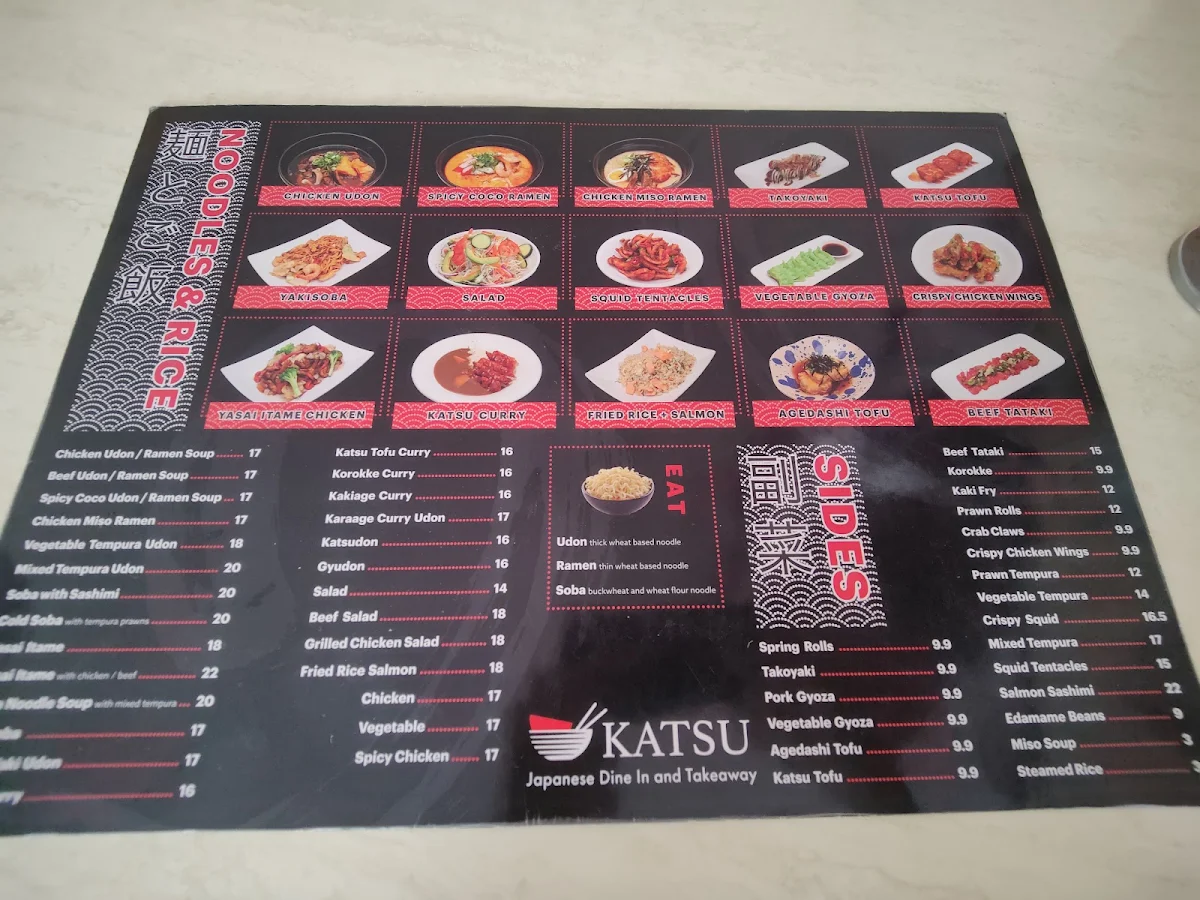 Menu, Katsu Japanese Midland