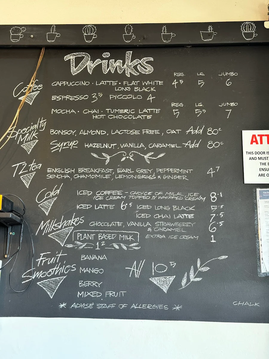Menu, il Pozzo Cafe