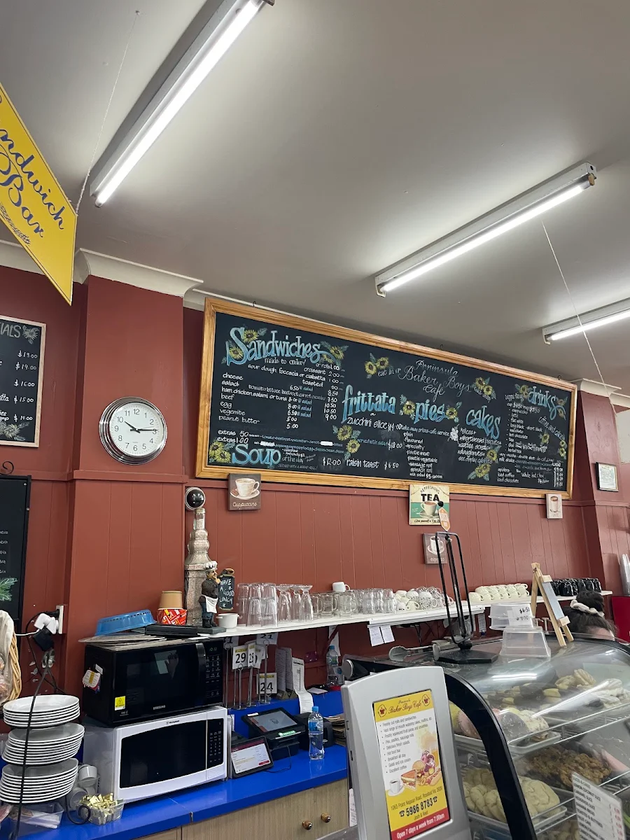 Menu, Peninsula Baker Boys Cafe