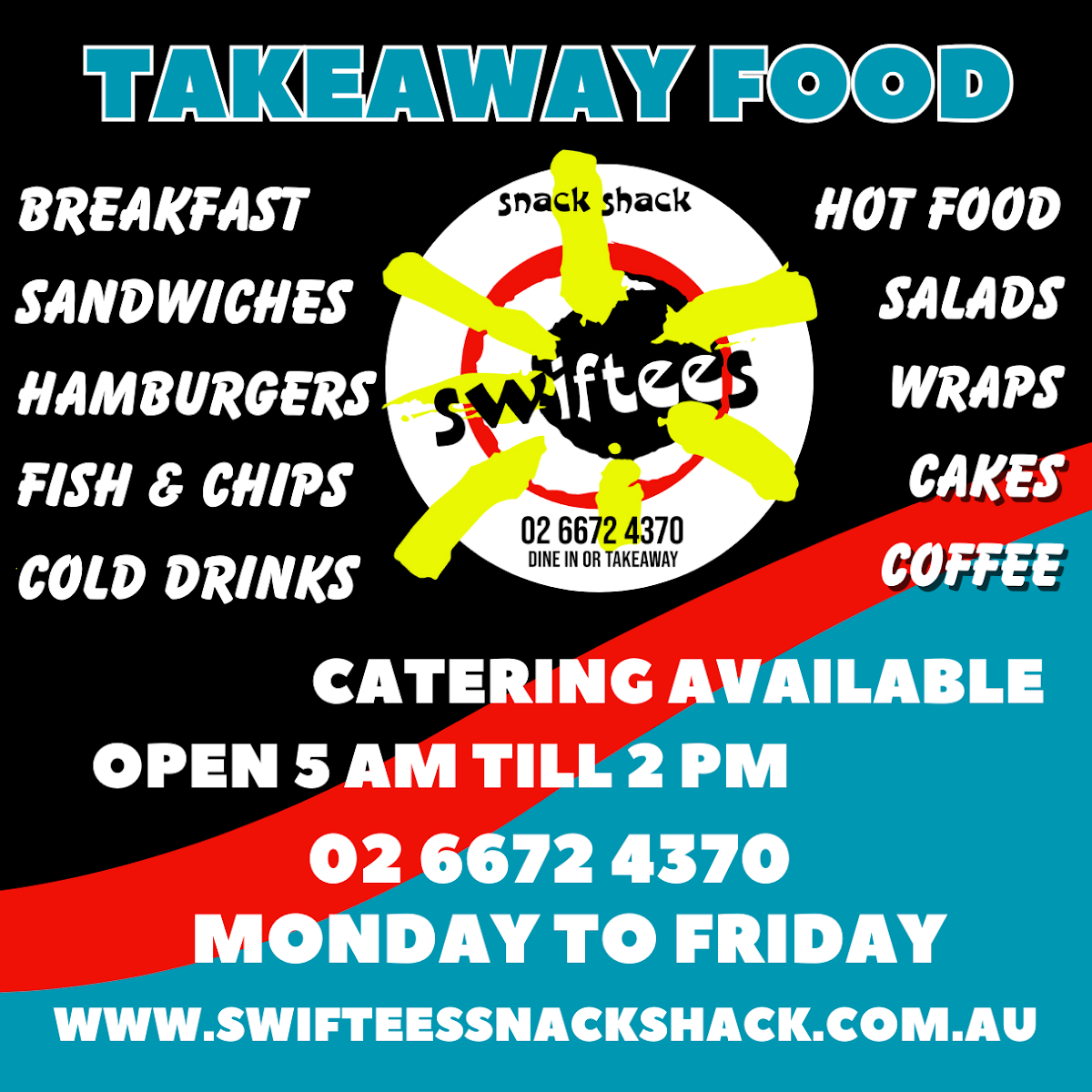 Menu, Swiftee's Snack Shack