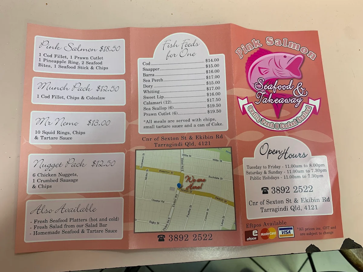 Menu, The Pink Salmon