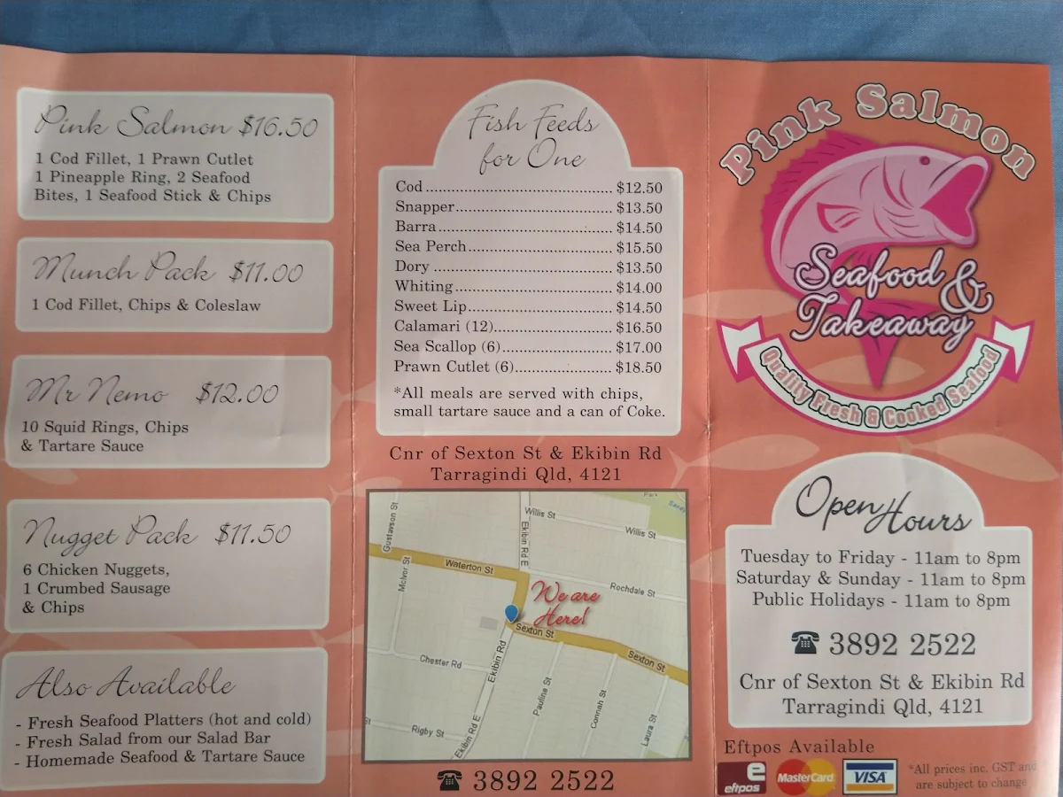 Menu, The Pink Salmon
