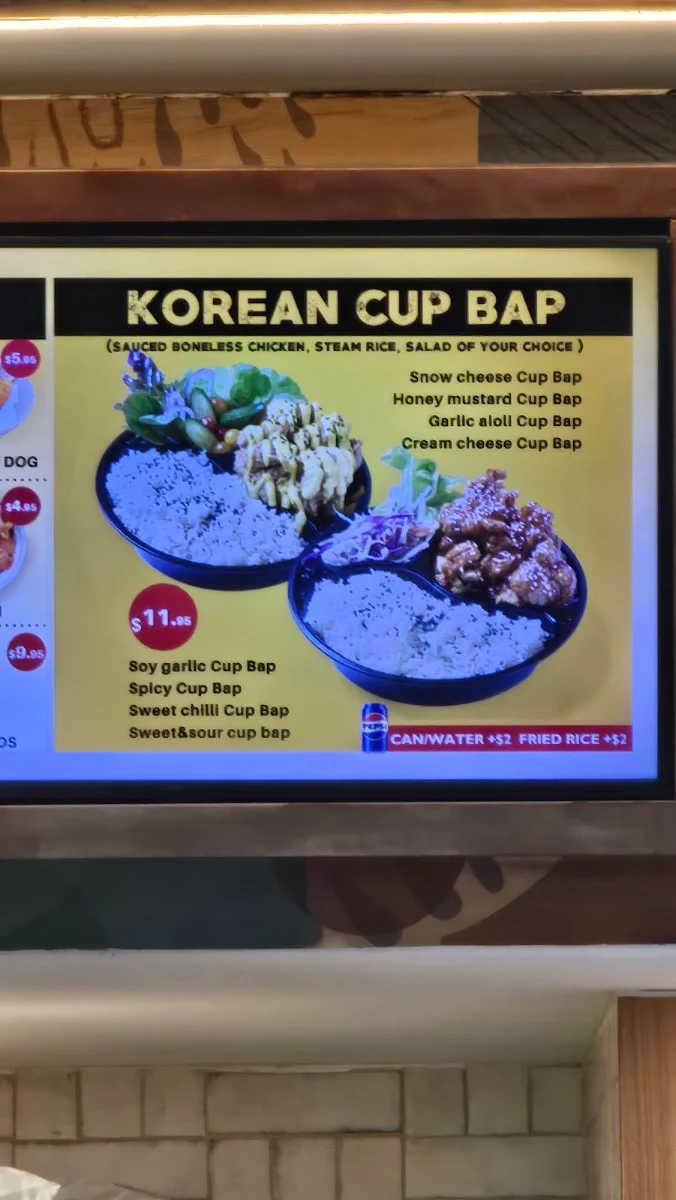 Menu, O Chicken Westfield Liverpool