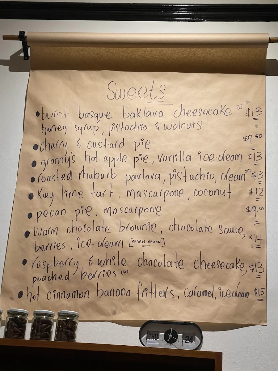 Menu, Billy's Pizza & Pasta Bar