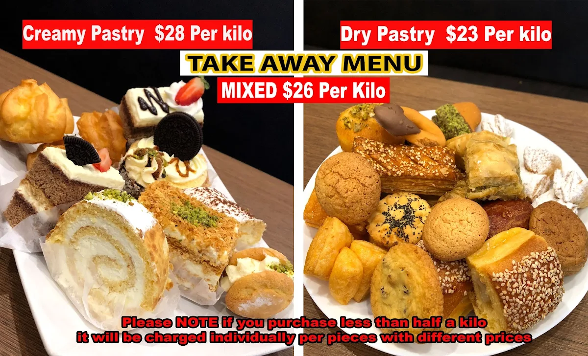 Menu, Asal Sweet Patisserie Merrylands