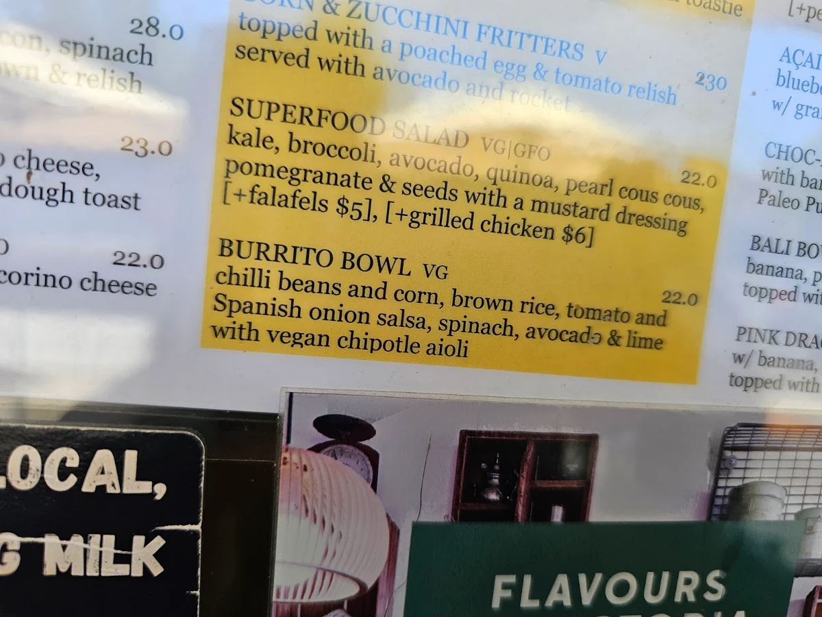 Menu, Yellow Espresso