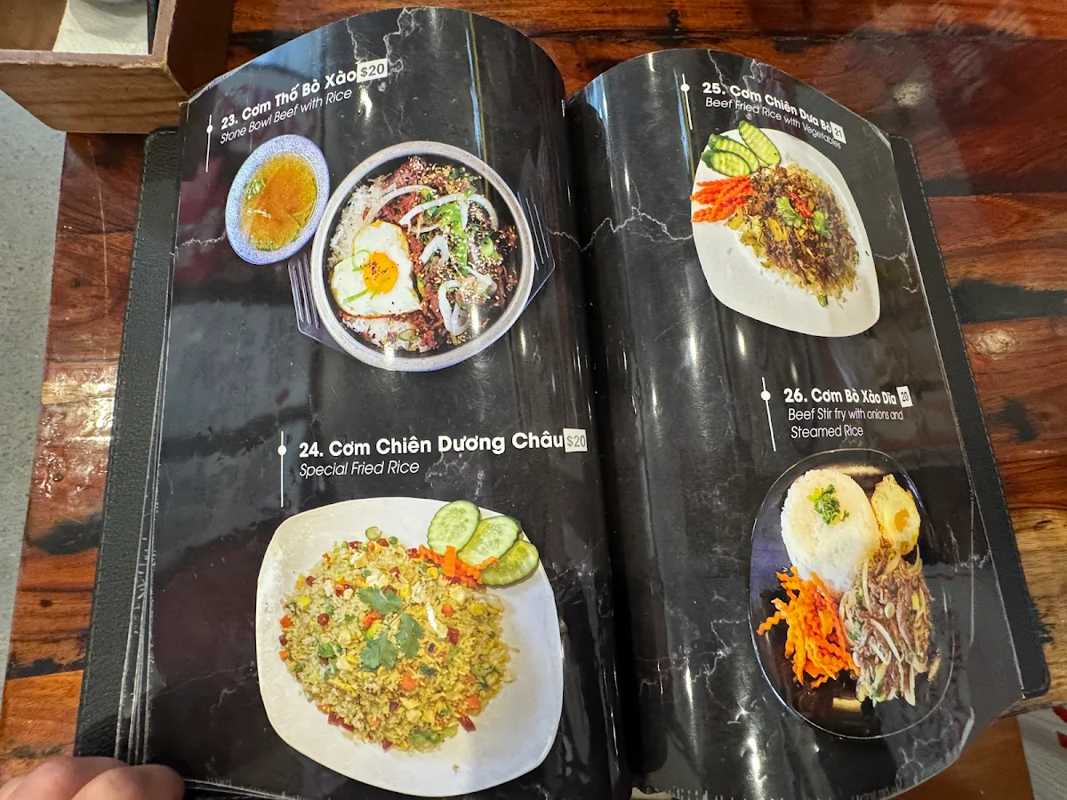 Menu, Phở Queen