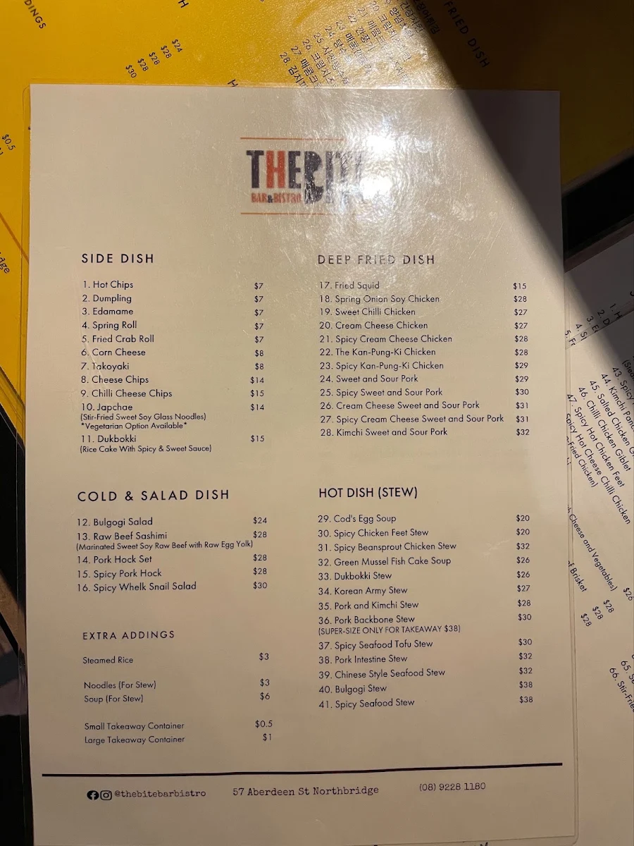 Menu, The Bite