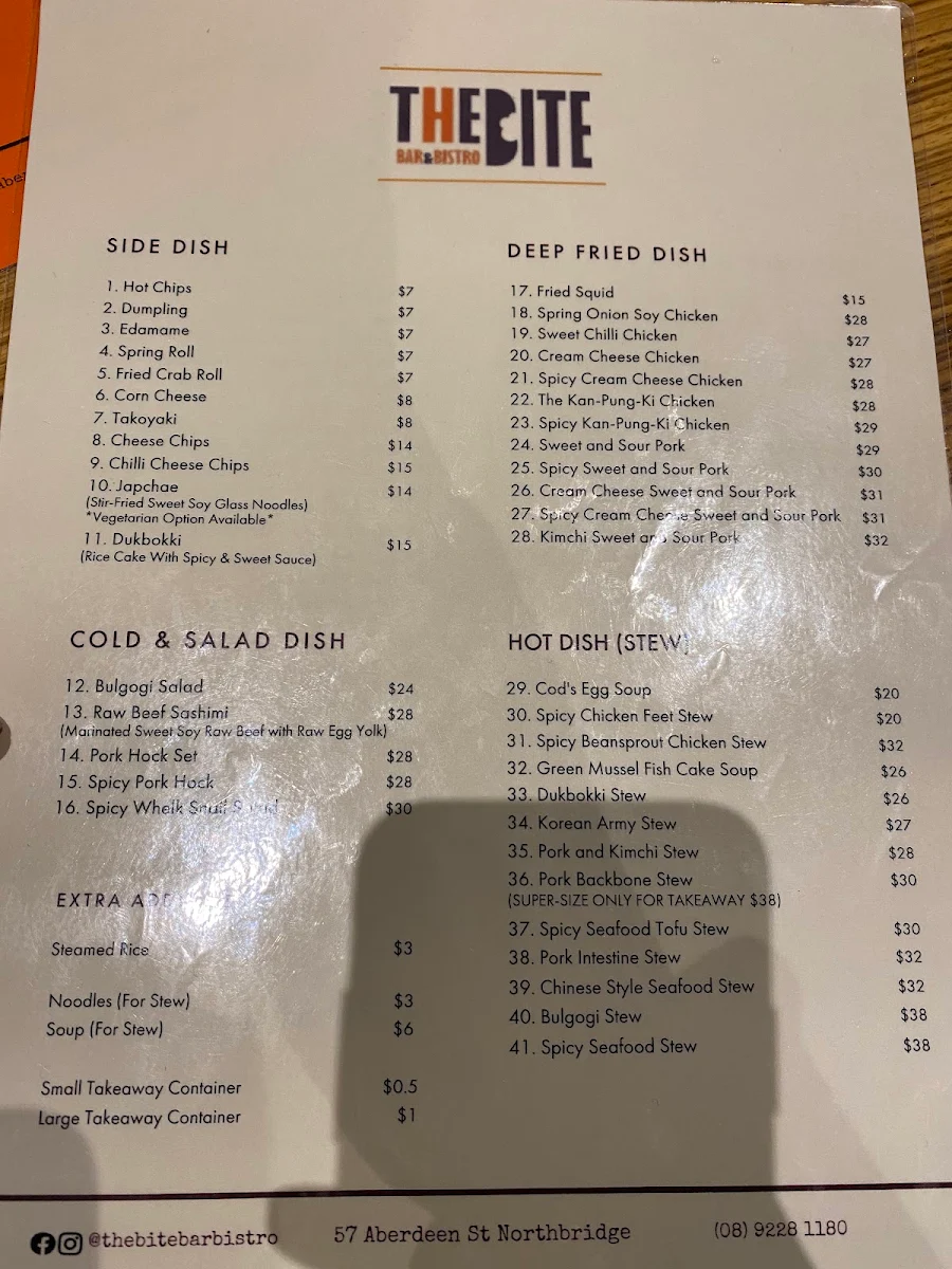 Menu, The Bite