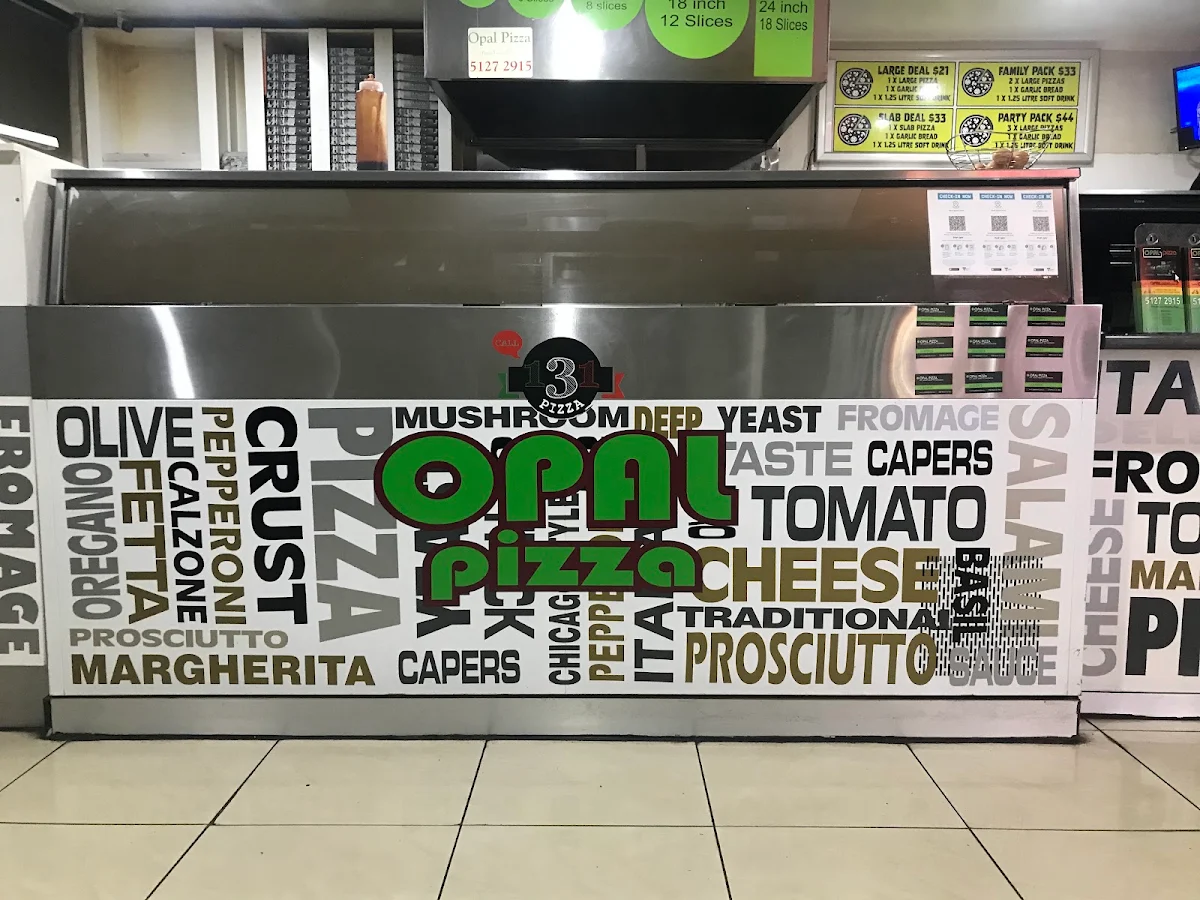Menu, Opal Pizza