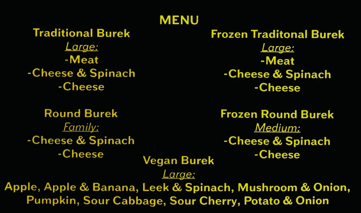 Menu, Balkan Fresh Burek