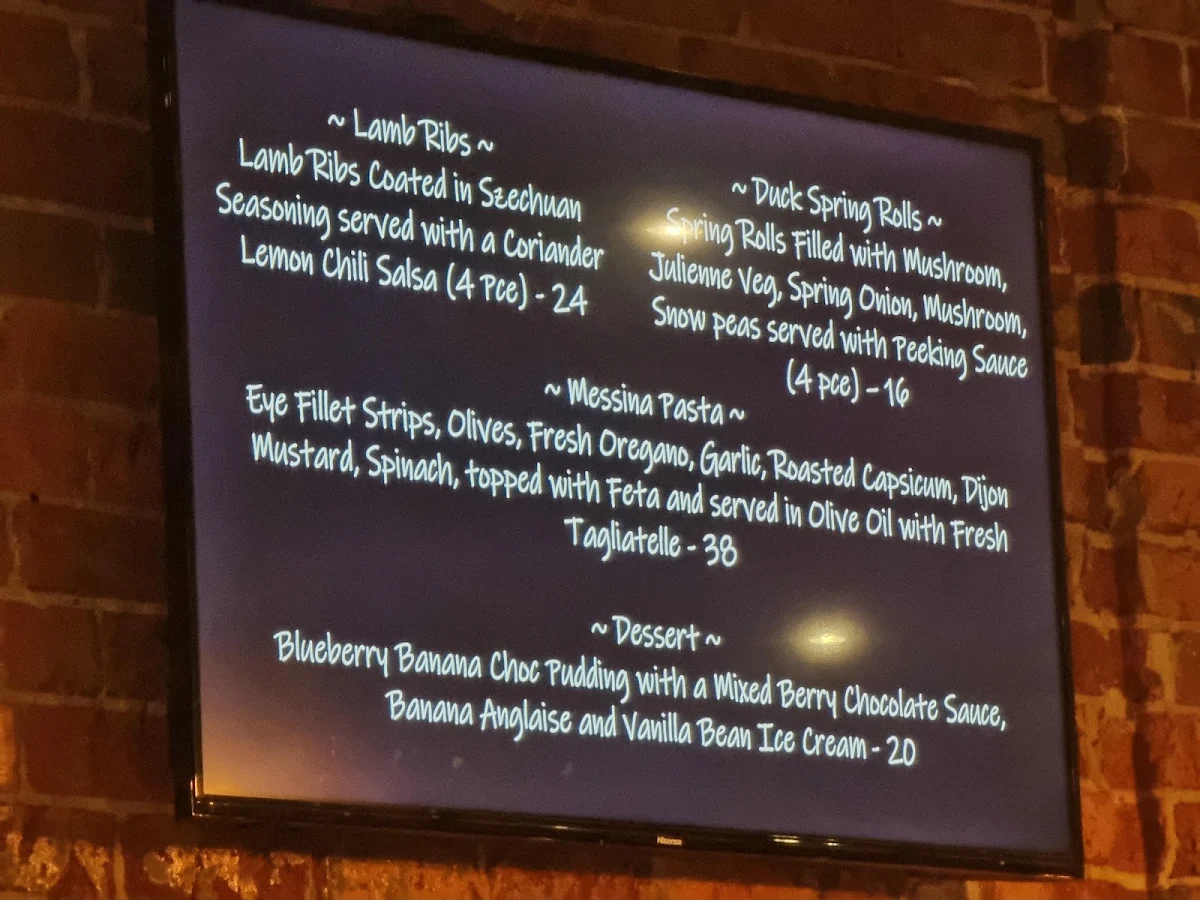 Menu, Shanikas Berwick
