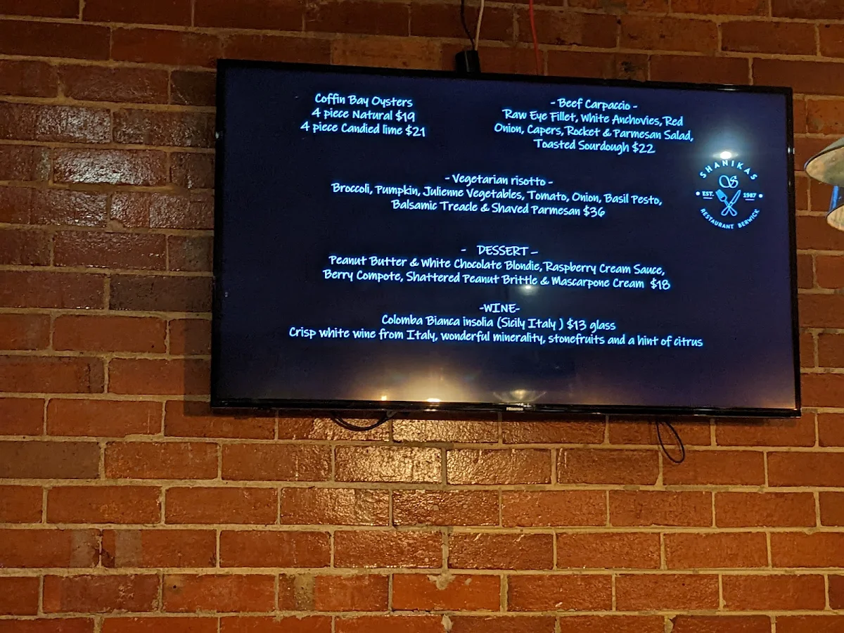 Menu, Shanikas Berwick