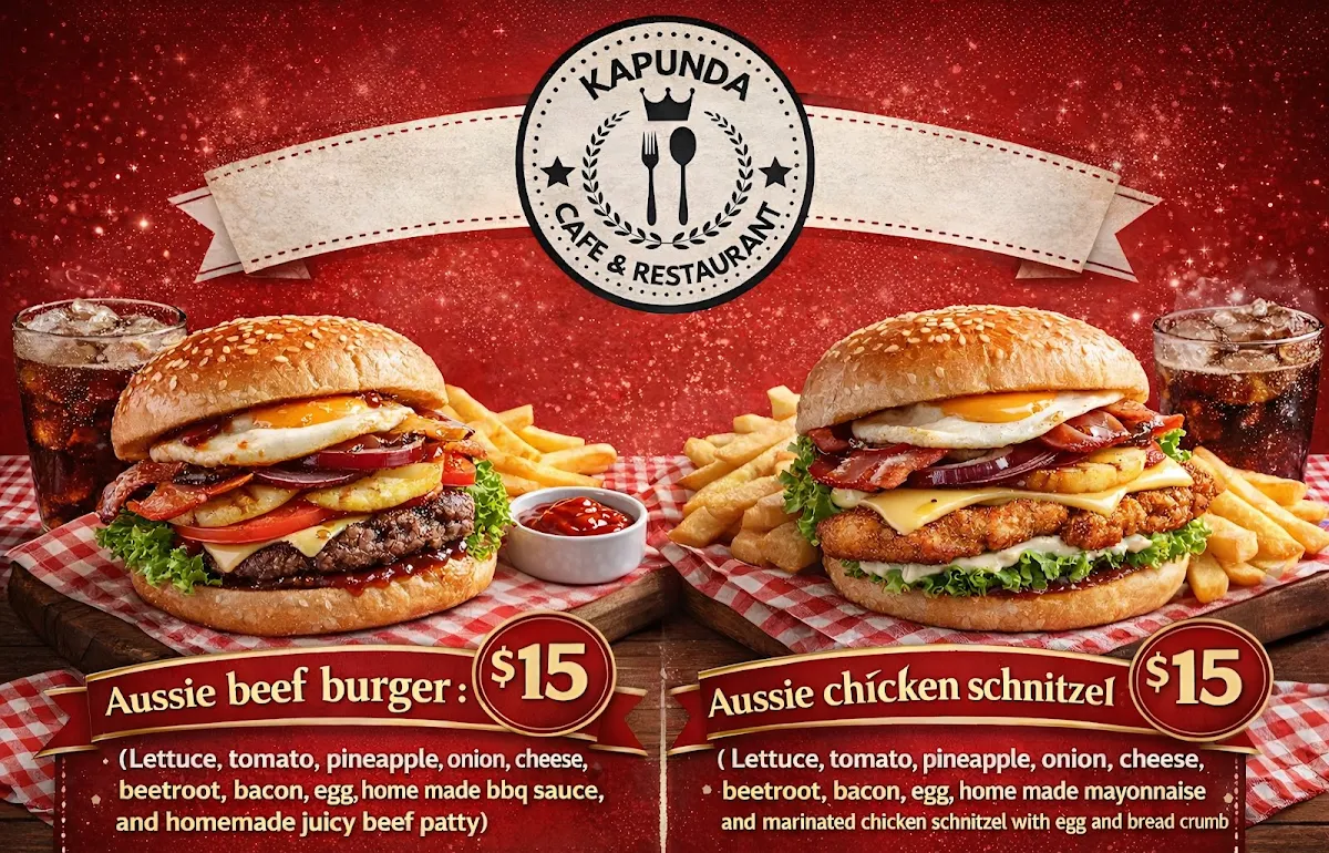 Menu, Kapunda Pizza Bar