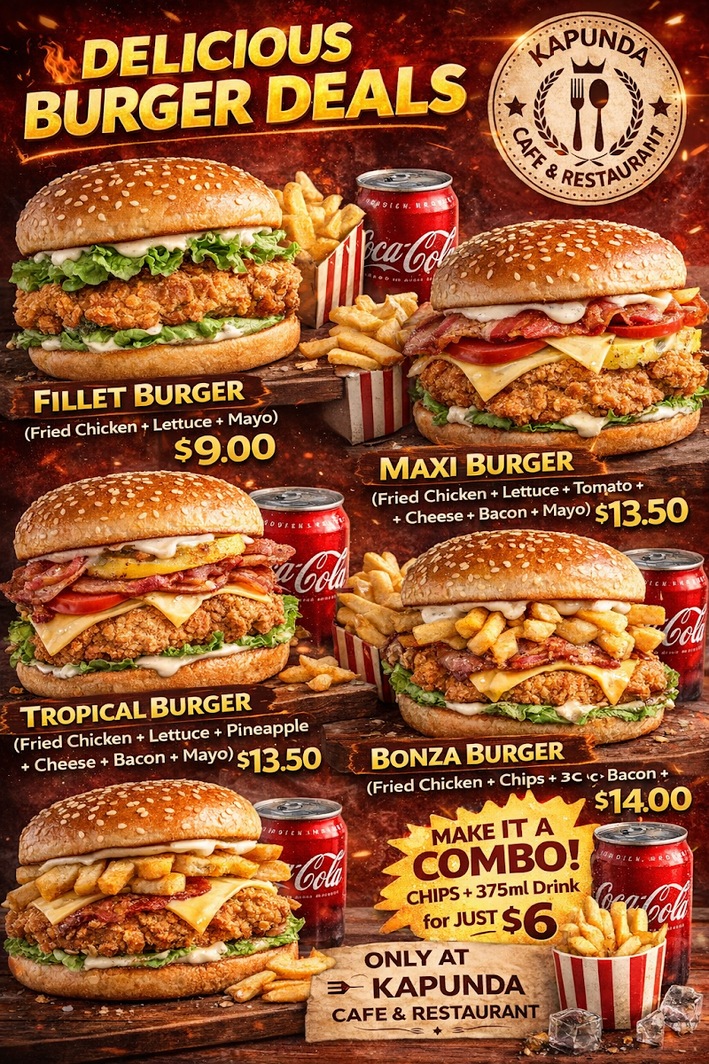 Menu, Kapunda Pizza Bar