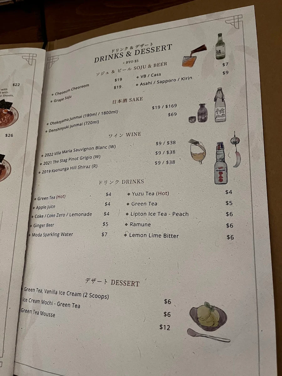 Menu, Yuzu norwest