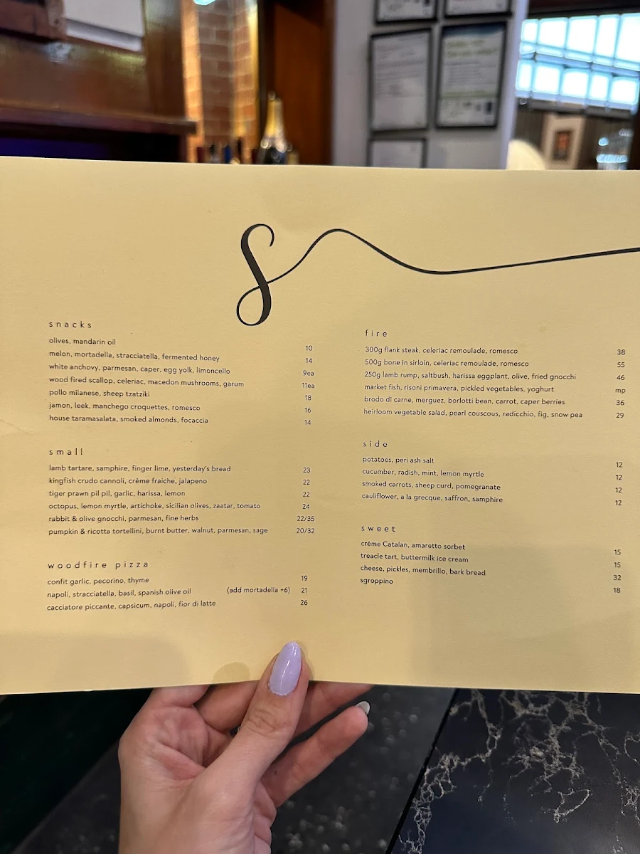 Menu, The Beehive Hotel
